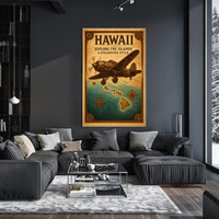 Explore Hawaii in Steampunk Style Poster