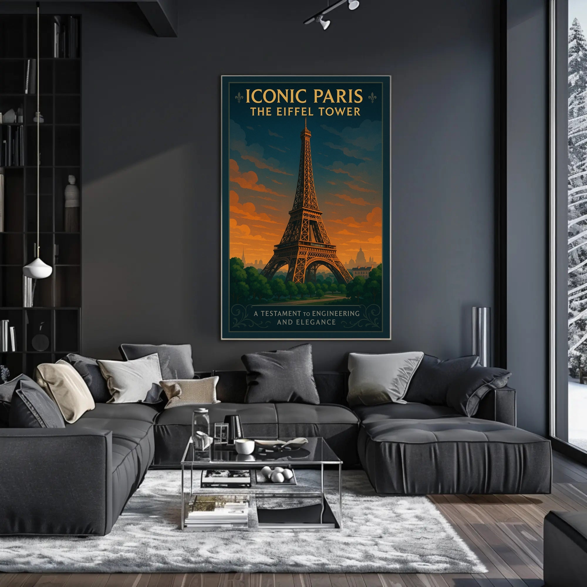 Iconic Paris Eiffel Tower Wall Art Print PosterGoat
