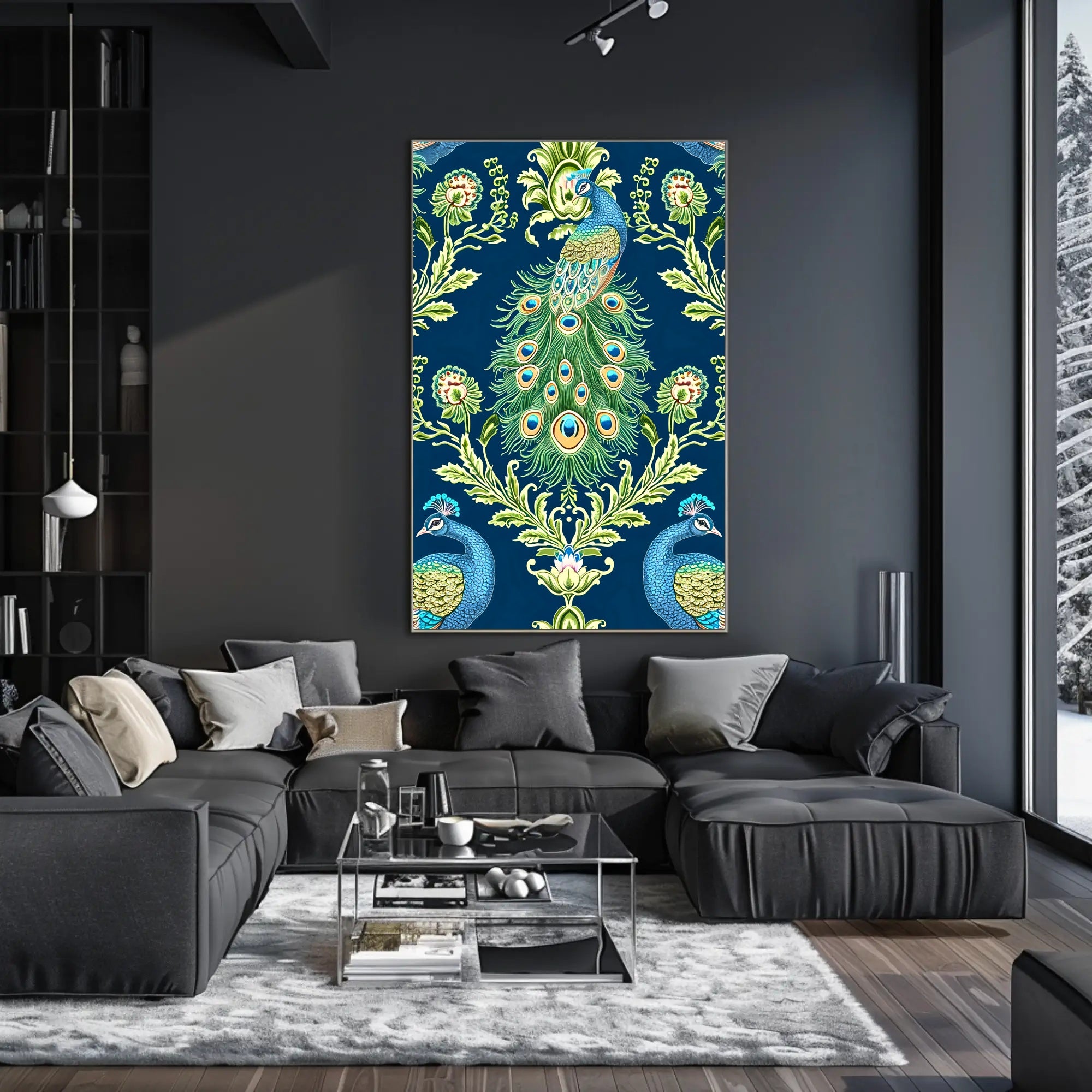 Majestic Peacock Elegance William Morris Art Poster