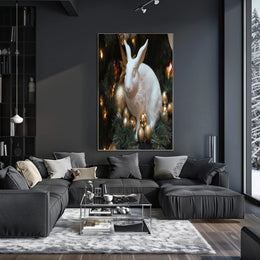 Festive Rabbit Sculpture Poster