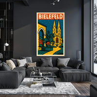 Bielefeld A Nighttime Cityscape Poster