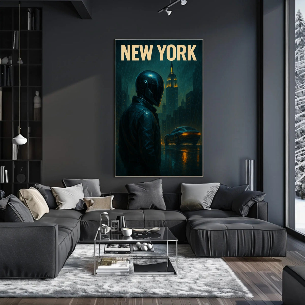 Neon Nights In New York Poster