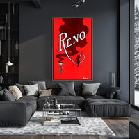 Devilish Reno Art Deco Vintage Travel Poster