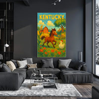 Kentucky Farm Life Rustic Vintage Poster