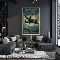Lockheed PV-2 Harpoon WWII Aircraft Vintage Poster