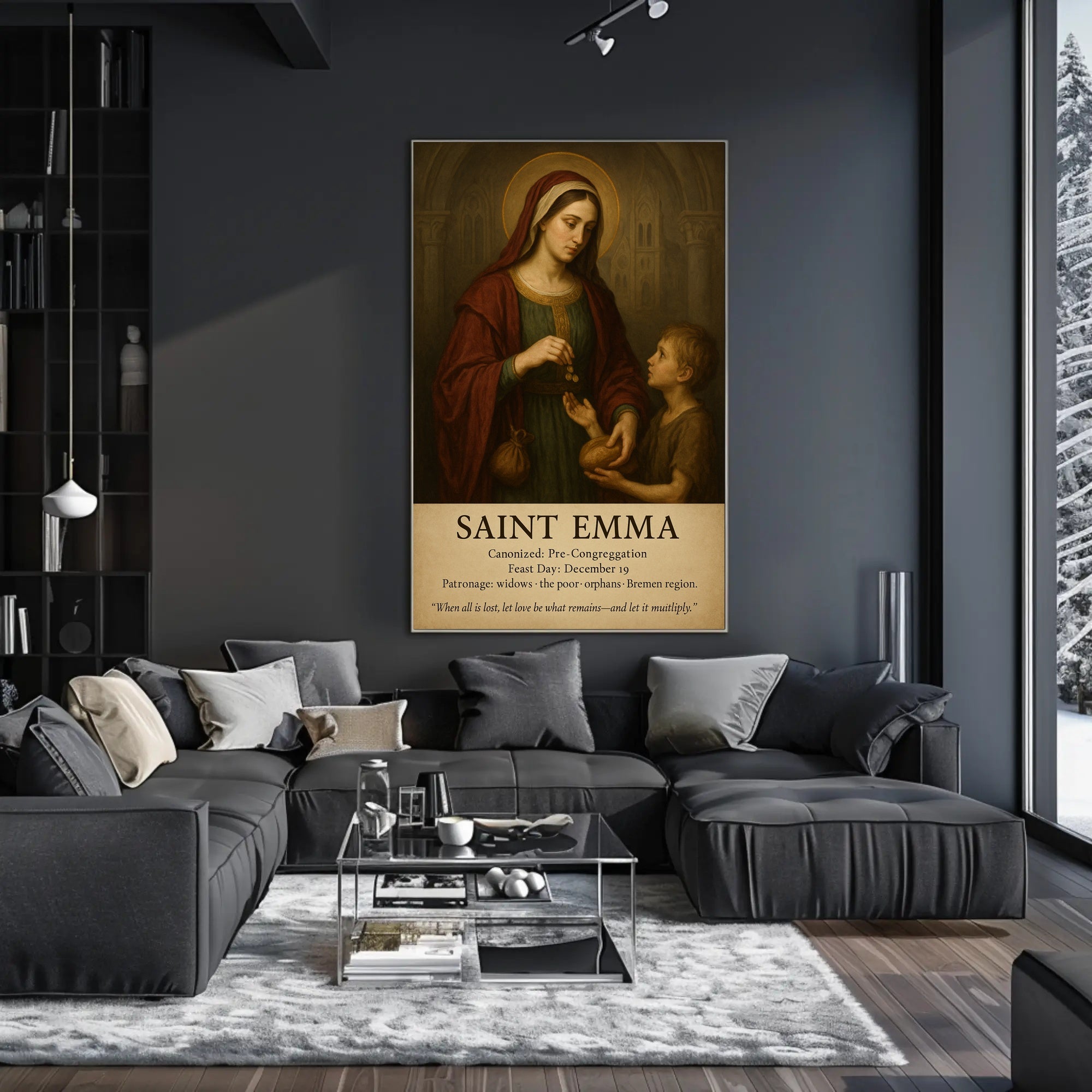 Saint Emma: Compassionate Icon of Charity in Heritage Poster