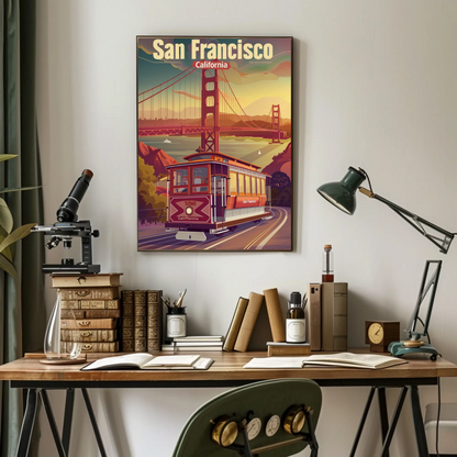 San Francisco California Vintage Poster