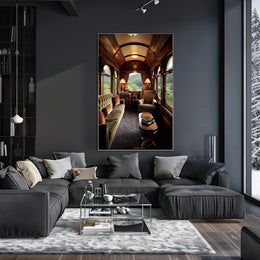Vintage Train Compartment Retreat Poster