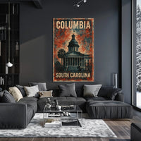 Columbia Cityscape Vintage Travel Decor Poster