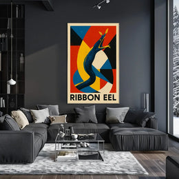 Vibrant Ribbon Eel Marine Life Art Poster