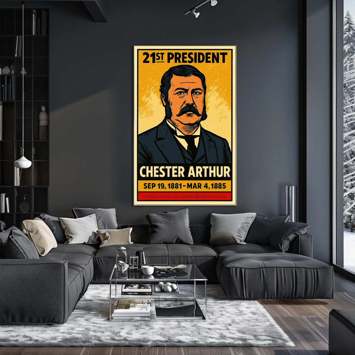 Chester A. Arthur 21st President of the United States Inked Comic Style Poster