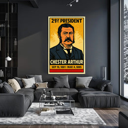 Chester A. Arthur 21st President of the United States Inked Comic Style Poster