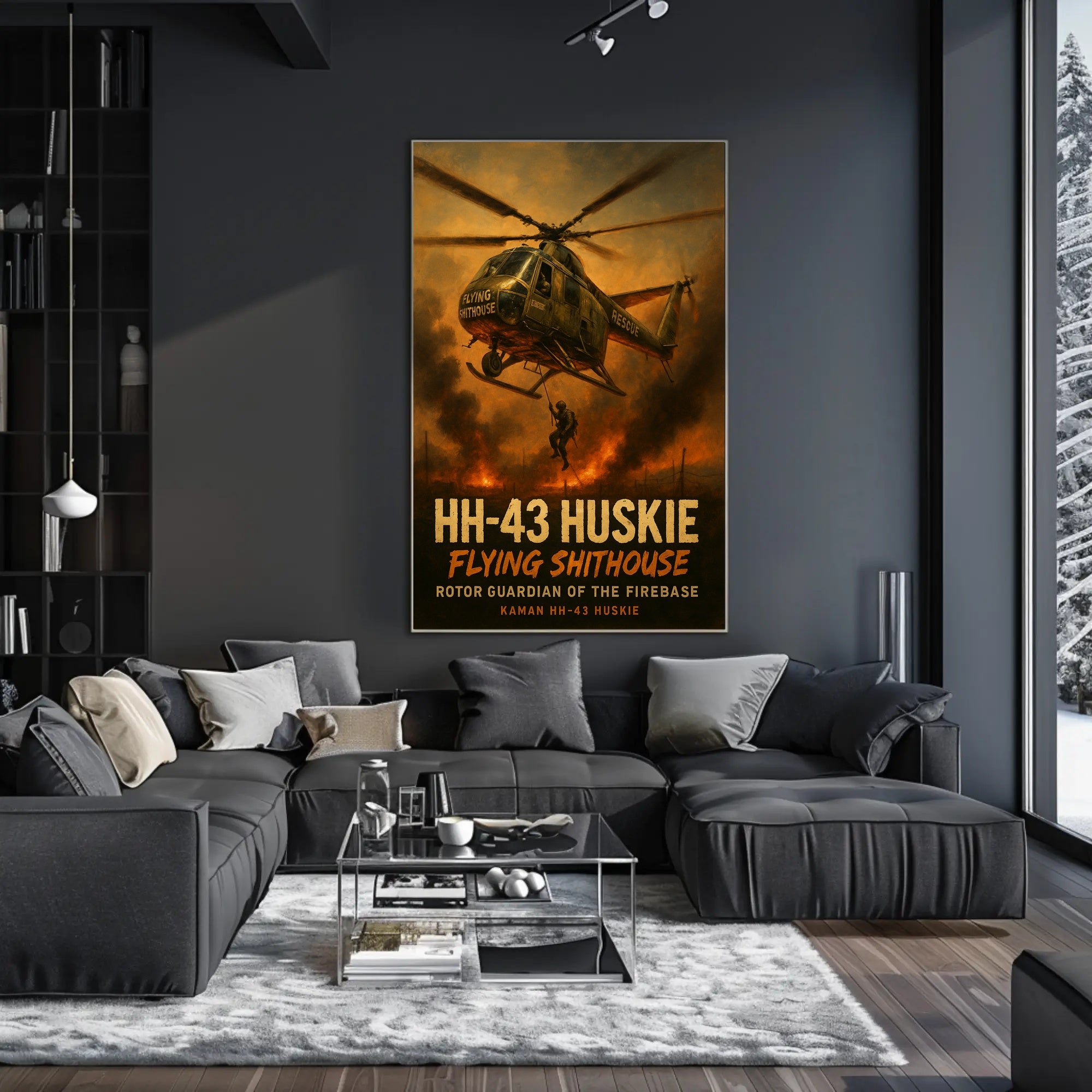 HH-43 Huskie in Action Military Recruitment Poster