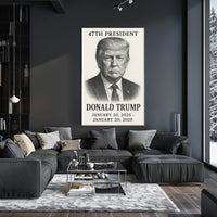Donald Trump 47th President Pop Art Typography Patriotic Wall Decor Collectors Gallery Poster