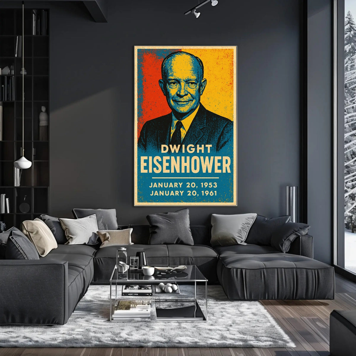 Dwight Eisenhower Patriotic Retro Portrait Poster