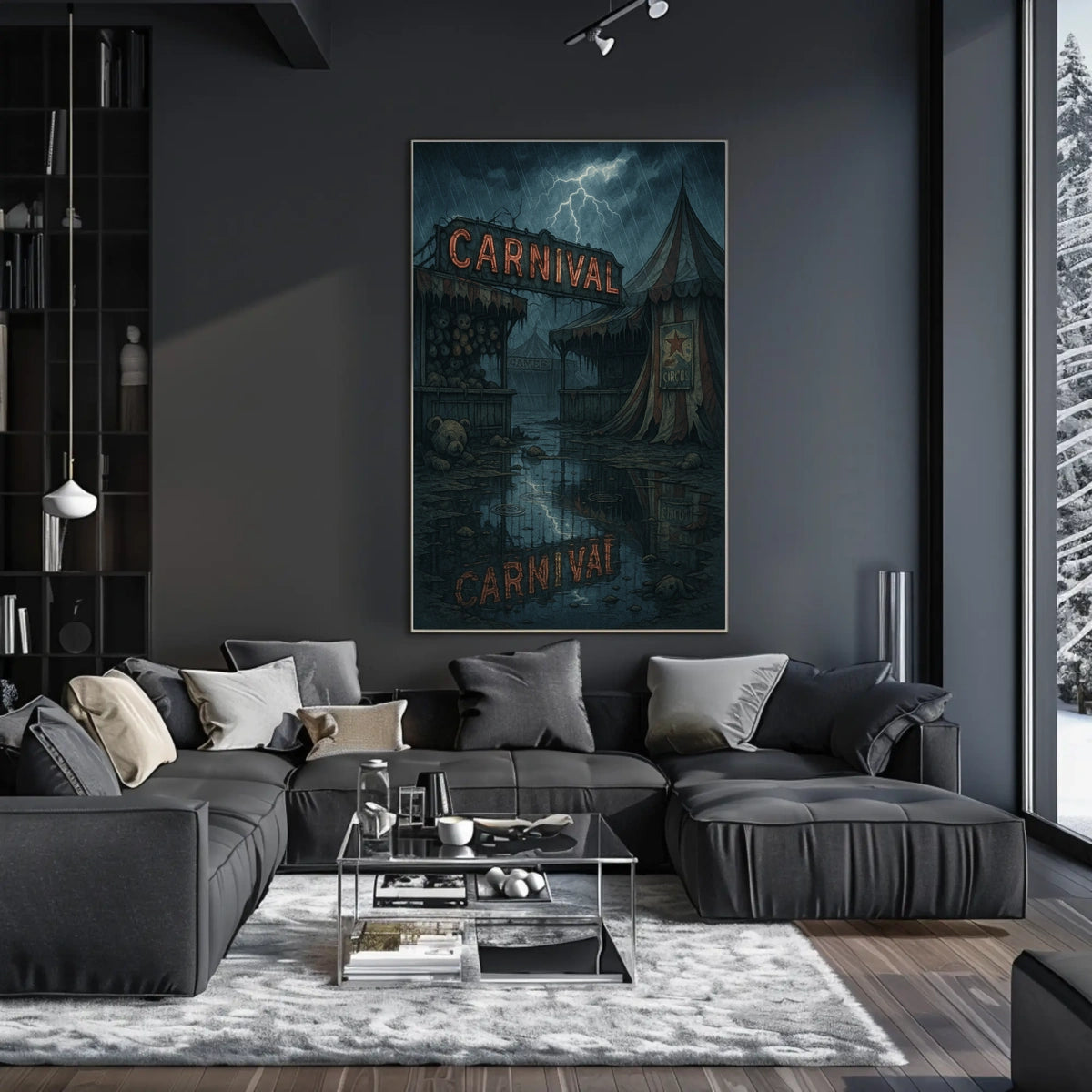 Eerie Carnival Night Poster