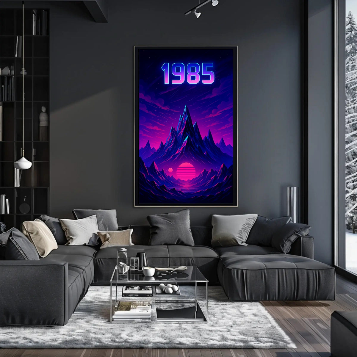 1985 Neon Synthwave Futuristic Sci-Fi Poster