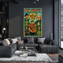 New Jersey Heritage Vintage Americana Cultural or Heritage Poster PosterGoat