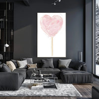 Heart Shaped Cotton Candy Poster Whimsical Pastel Print