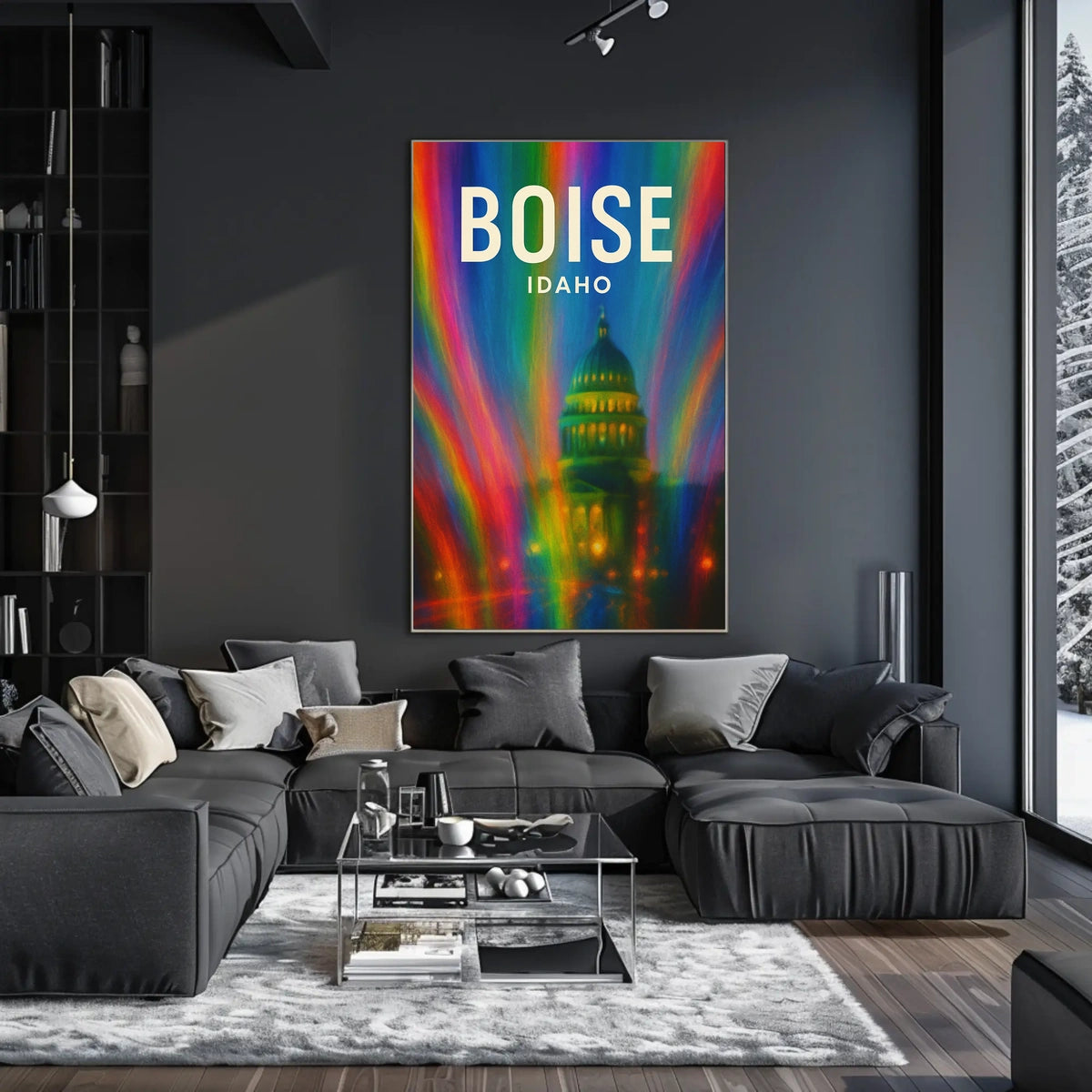 Boise Idaho Vibrant Cityscape Digital Painting Poster