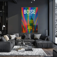 Boise Idaho Vibrant Cityscape Digital Painting Poster