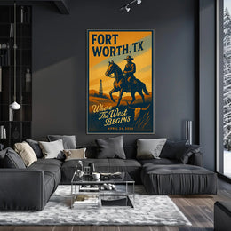 Fort Worth, TX Where the West Begins Poster PosterGoat