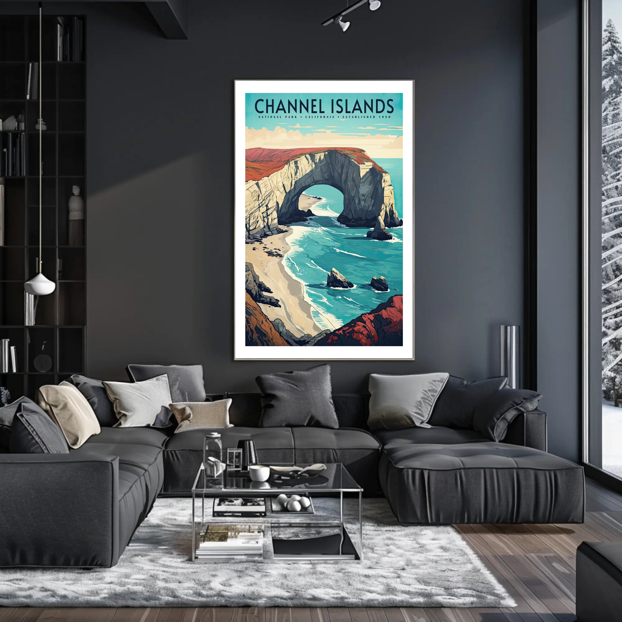 Channel Islands Poster Vintage National Park Print