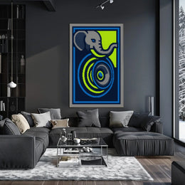 Vibrant Elephant Abstraction Abstract Poster