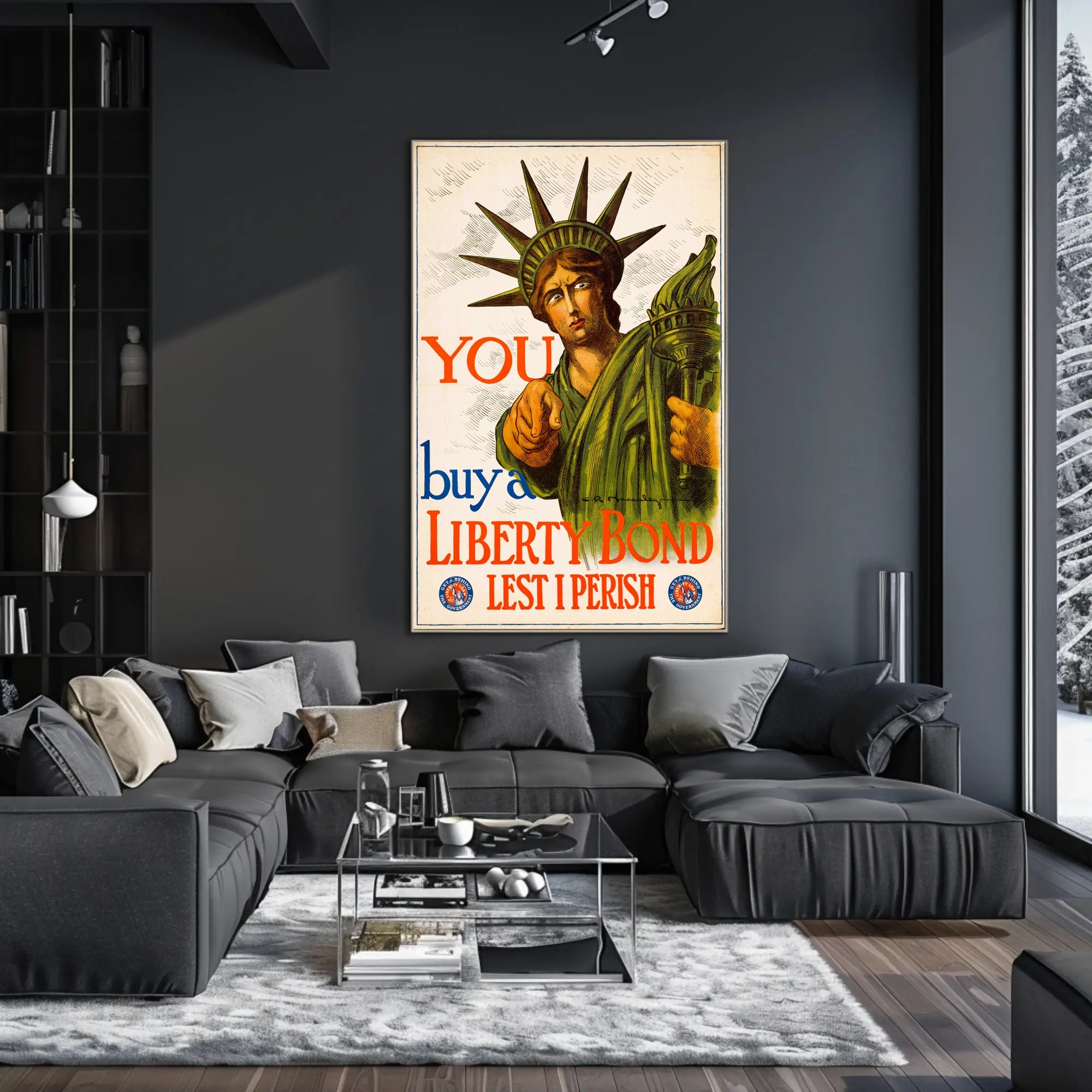Vintage Statue of Liberty Propaganda Print Political or Propaganda Poster