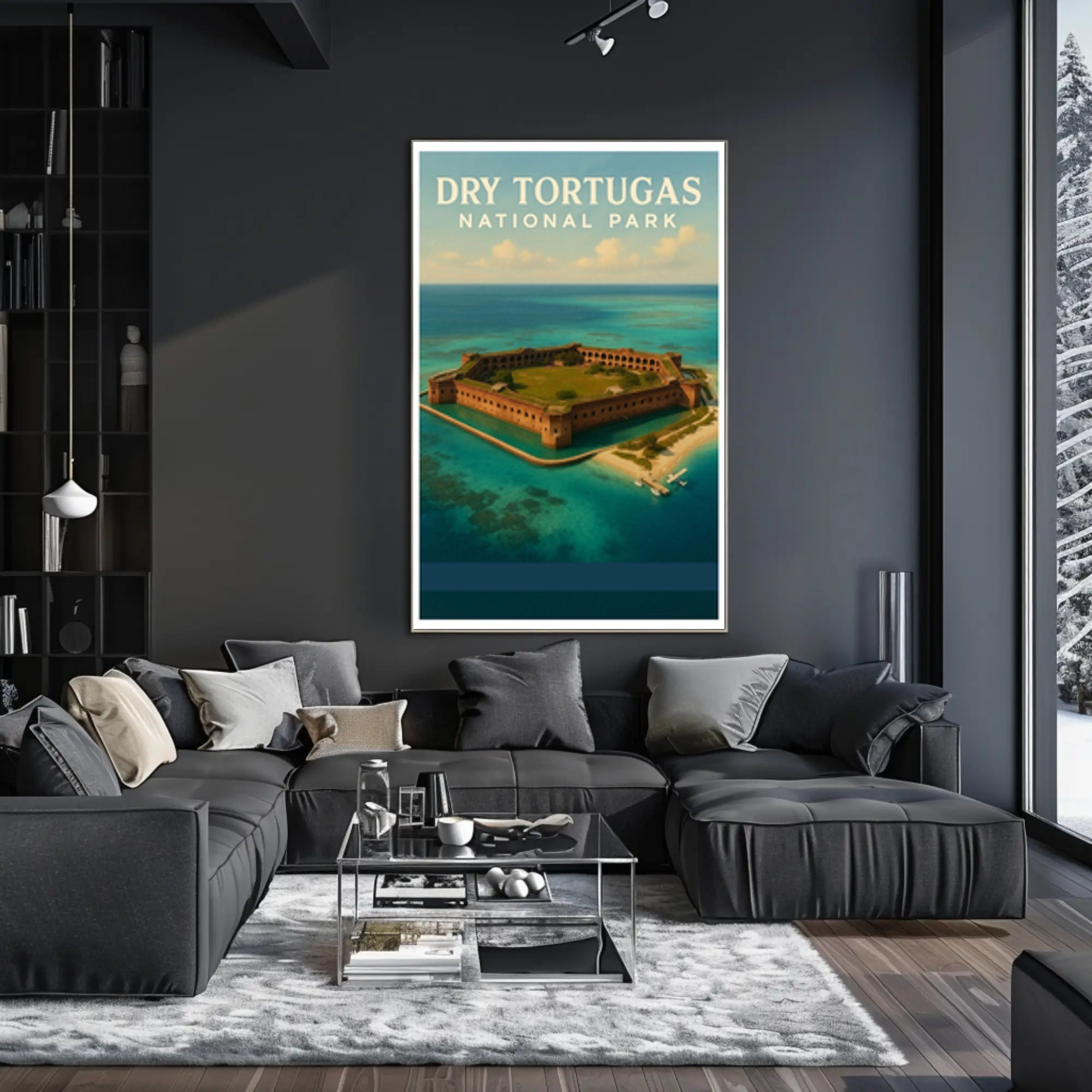 Dry Tortugas Travel Poster Vintage Coastline Print