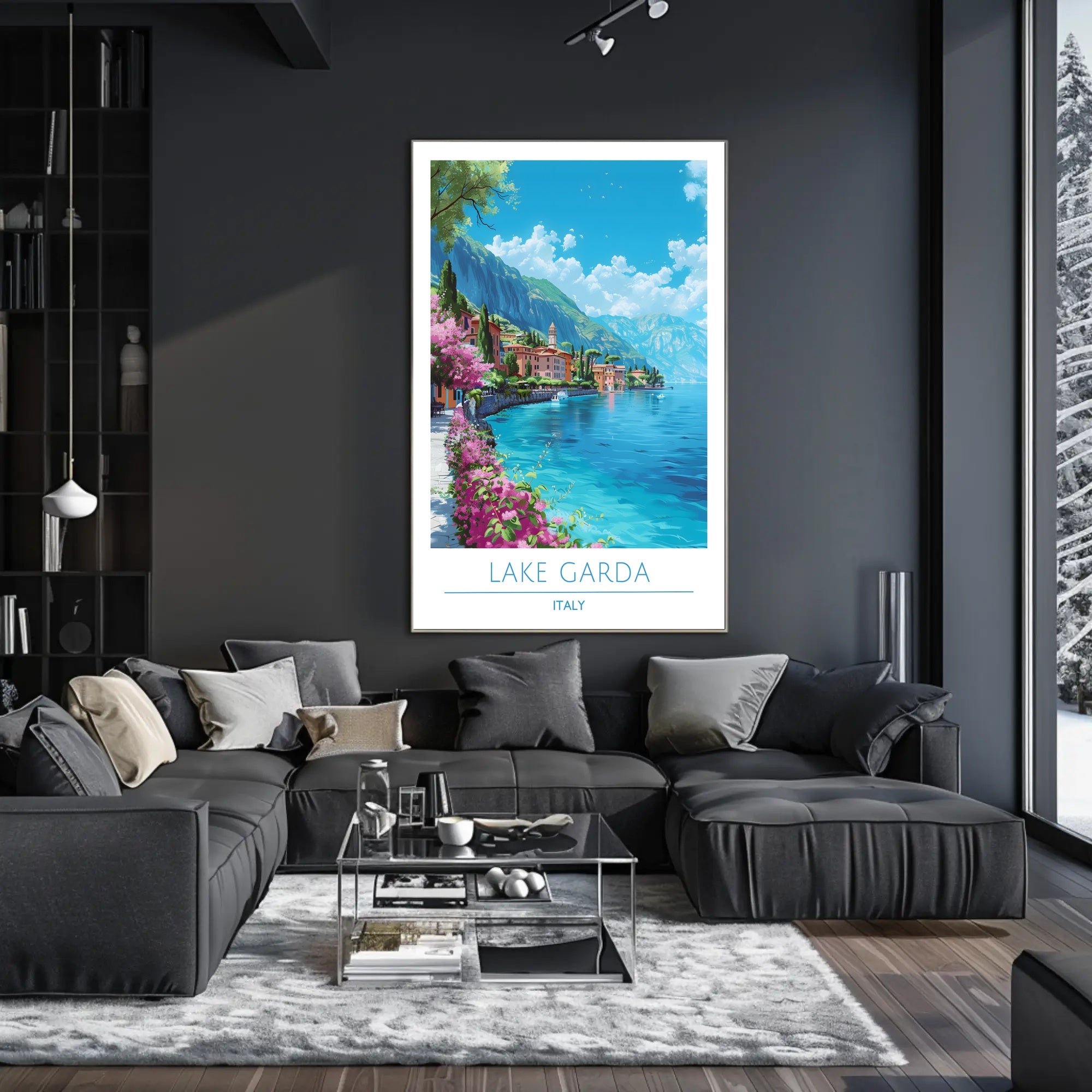 Lake Garda Vibrant View Italian Travel Poster