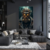 Steampunk Gas Mask Dystopian Futuristic Sci-Fi Poster