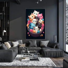 Basket Of Kittens Poster