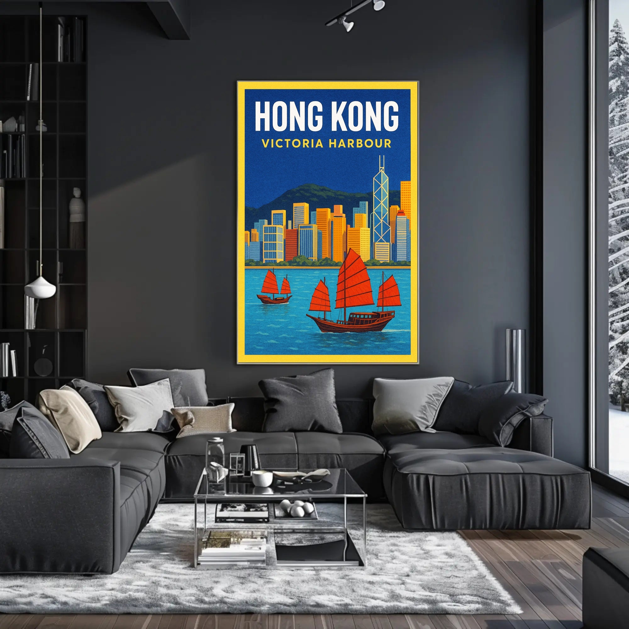 Hong Kong Victoria Harbour Poster PosterGoat