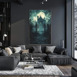 Gothic Mansion Victorian Era Scene Artistic Poster
