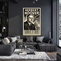 Herbert Hoover 31st President of the United States B & W Comic Sketch Poster