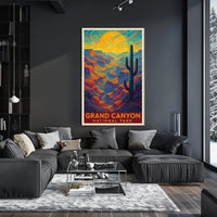 Psychedelic Vibrancy of Grand Canyon National Park Poster