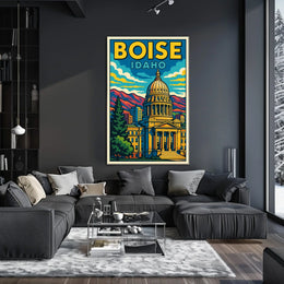 Boise, Idaho Vibrant Cityscape Poster