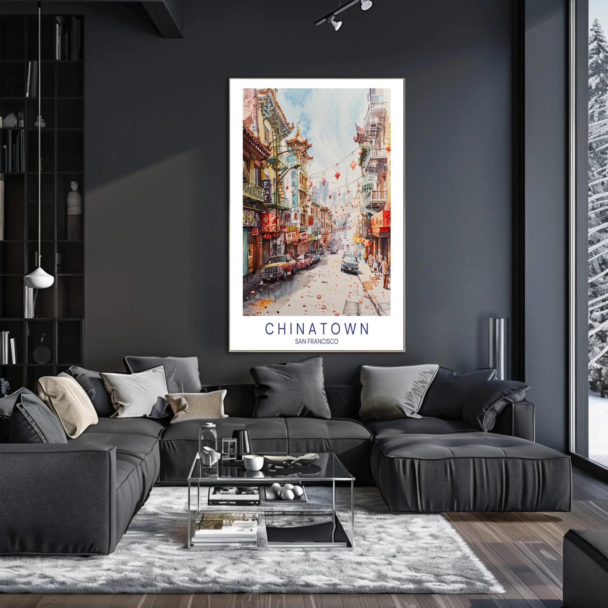 San Francisco Chinatown Vibrant Scene Travel Poster PosterGoat