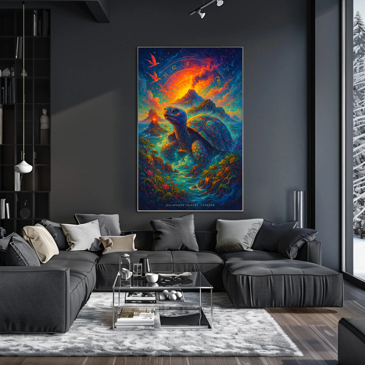 Galapagos Islands Wildlife Adventure Poster: Surreal Art