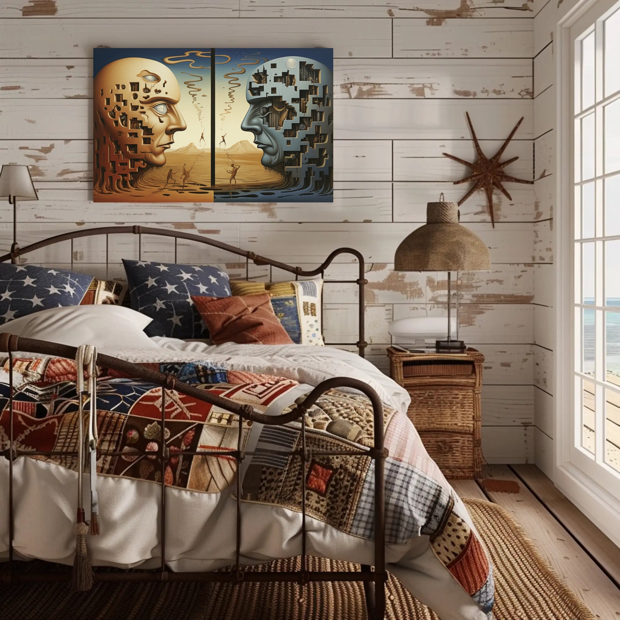 Surrealistic Sculptures in Dreamscape Artistic Poster
