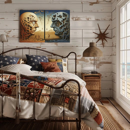 Surrealistic Sculptures in Dreamscape Artistic Poster