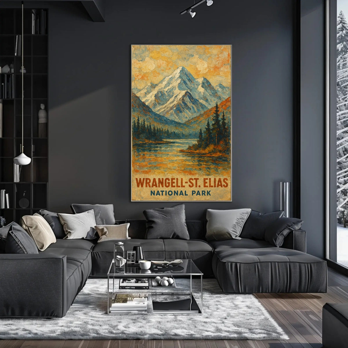 Wrangell Elias National Park Digital Painting Voyage Poster