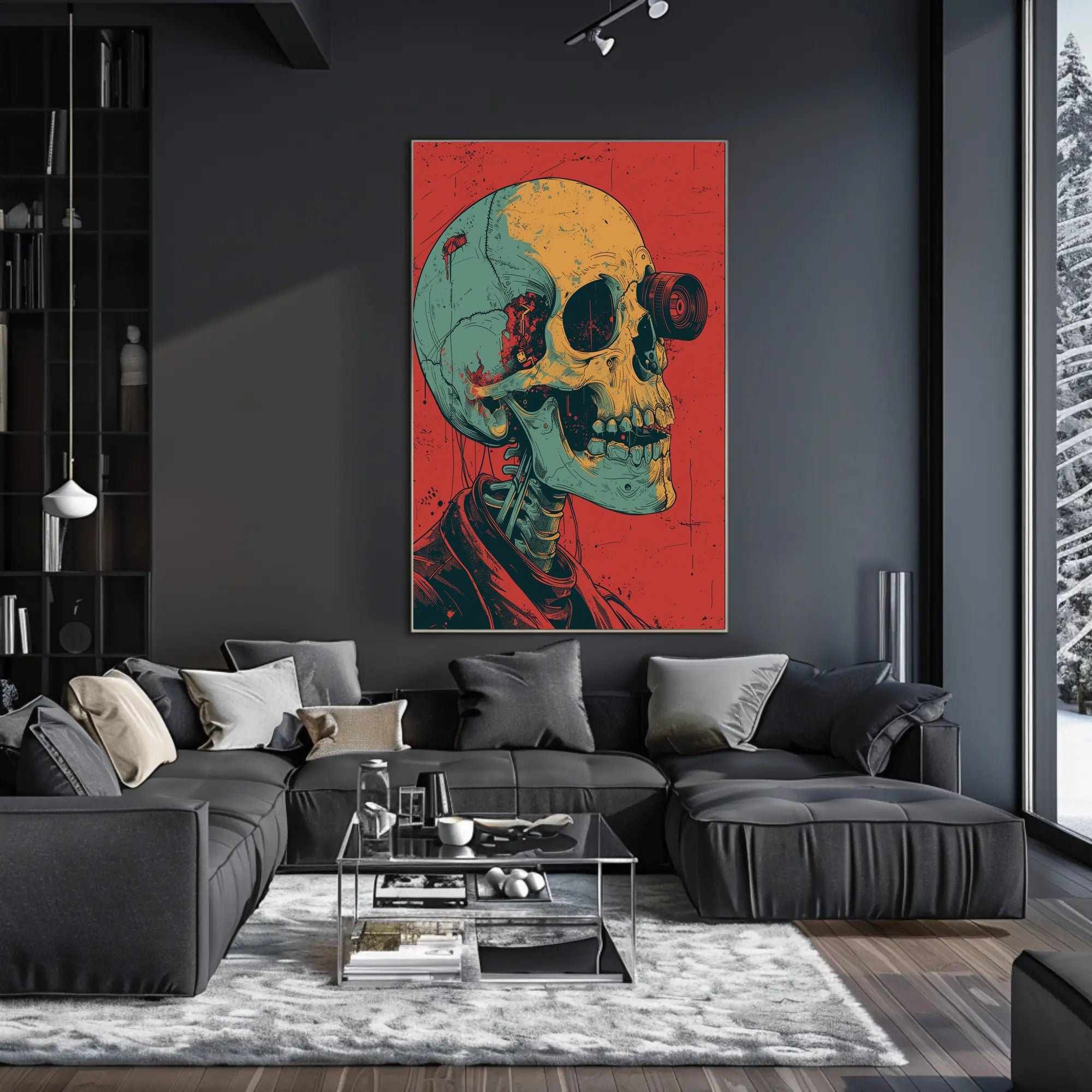 Cybernetic Skull Art Poster PosterGoat