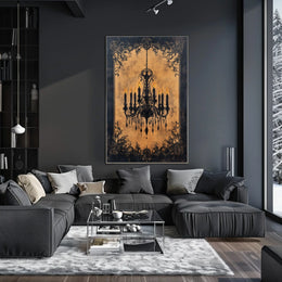 Vintage Chandelier Art Print with Luxurious Details Poster