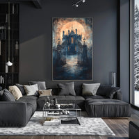Haunting Gothic Mansion Moonlit Fantasy or Mythology Poster