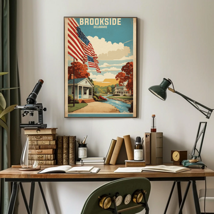 Brookside Delaware American Scene Art Vintage Travel Poster