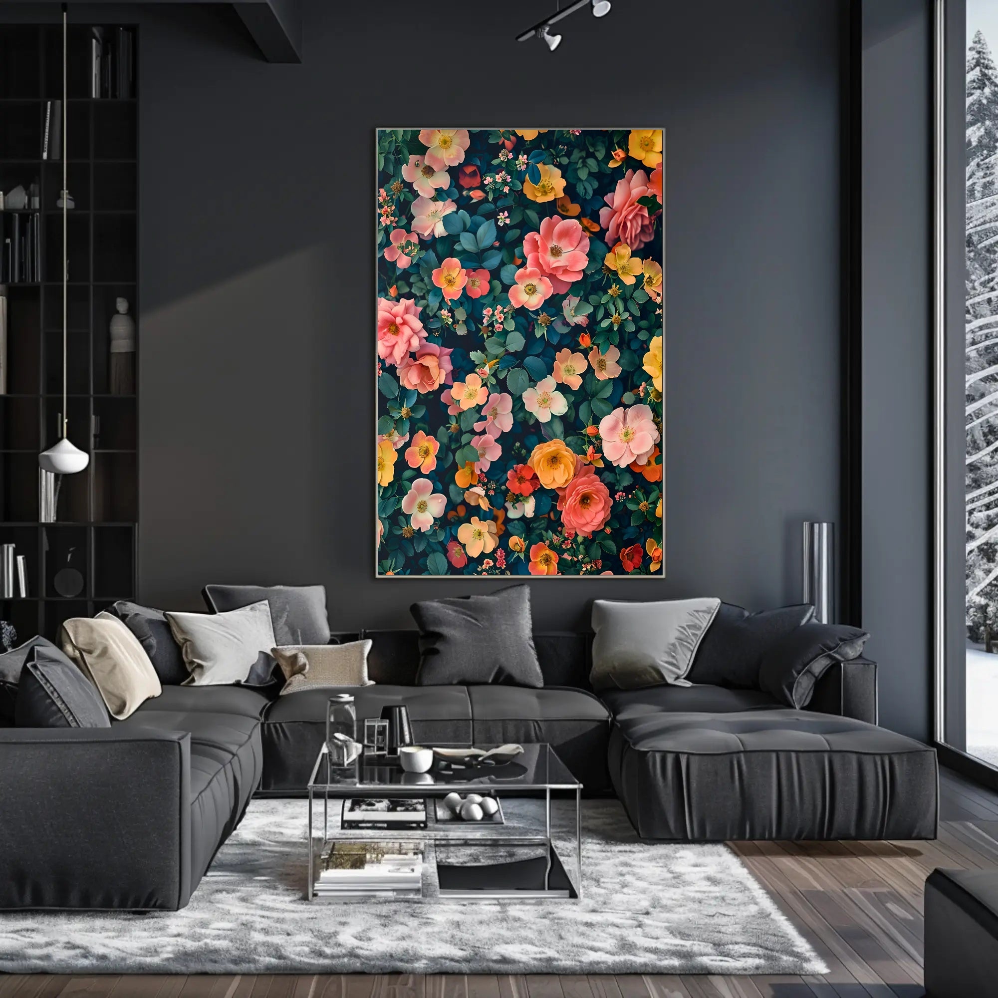 Vibrant Floral Symphony Art Print: Abstract or Artistic Poster
