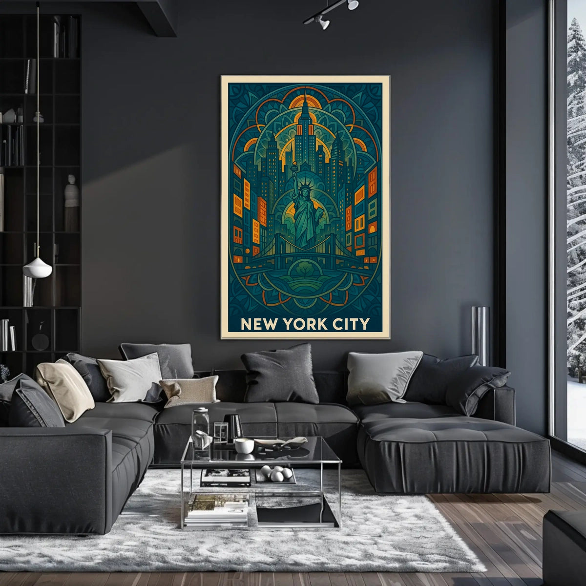 New York City Poster Iconic Skyline Home Decor Landmarks