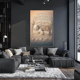 Los Angeles Dreamscape Vintage Landmarks Art Poster